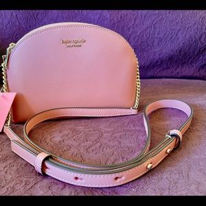 Kate Spade Crossbody bag, Double Zip Dome Top in Serene Pink.
